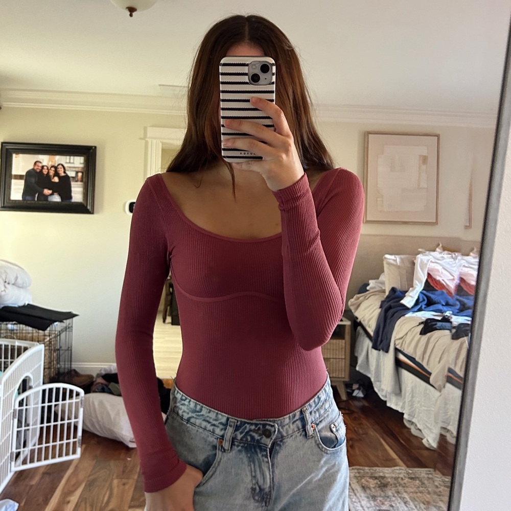 Free People Intimately Meg Seamless Ribbed Under Bust Seam Bodysuit